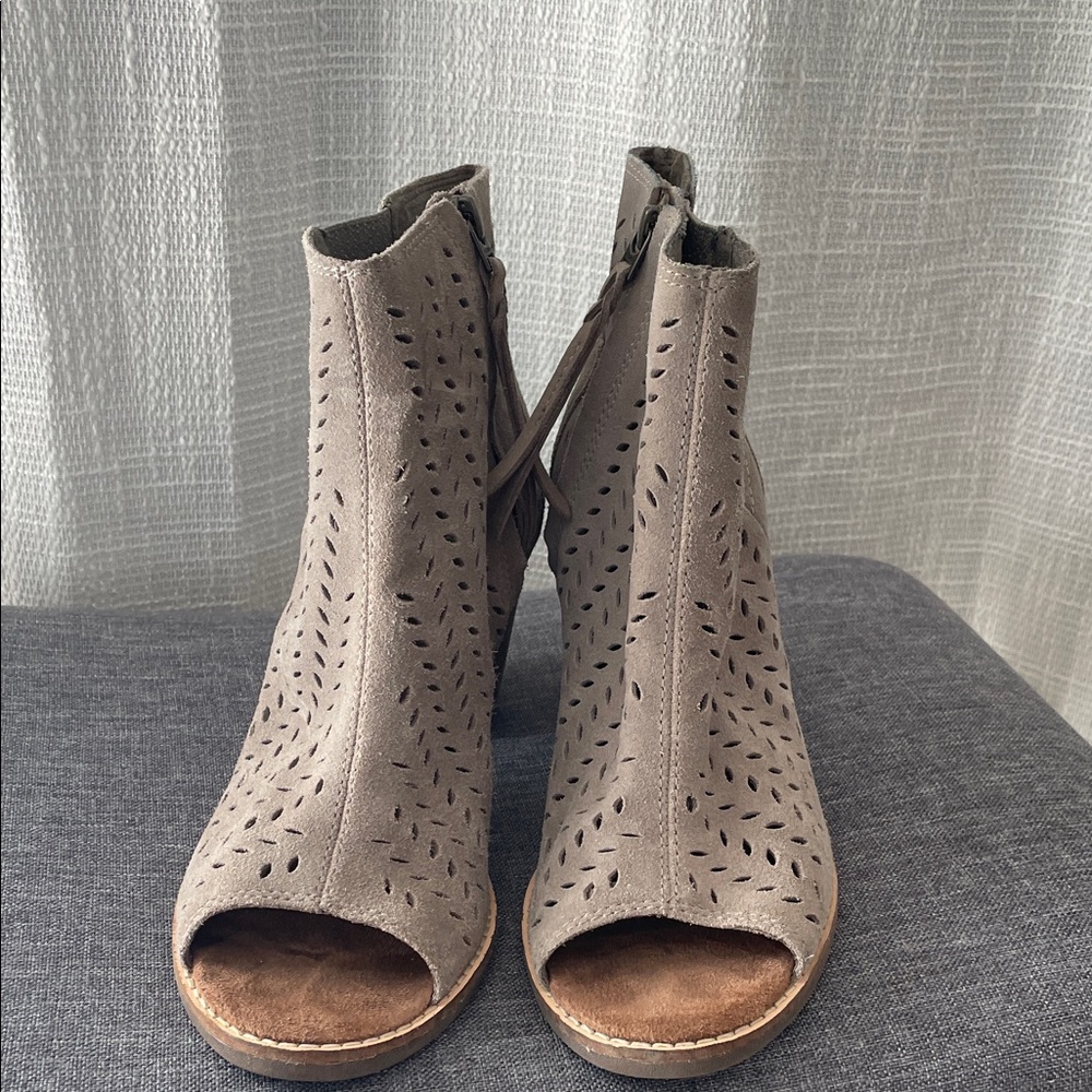 Tom’s Peep-Toe Ankle Boots